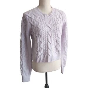 Sincerely Jules Womens Sweater Cable Knit Long Sleeve purple Y2K Size Large
